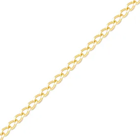 0.9mm Fine Diamond Cut Curb 14K Solid Gold Permanent Jewelry Chain - By the Inch / PMJ0005