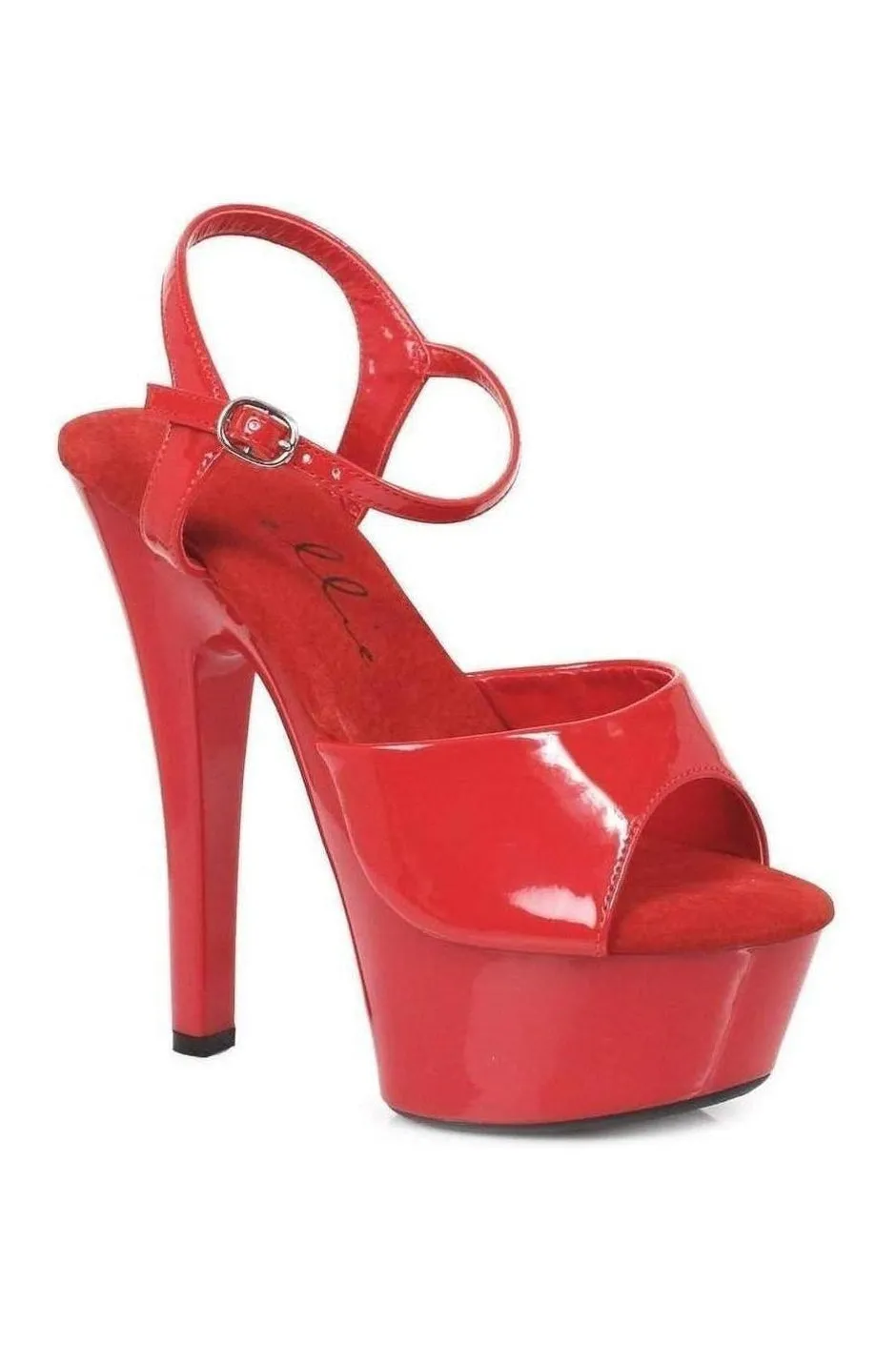 601-JULIET Platform Sandal  | Red Patent