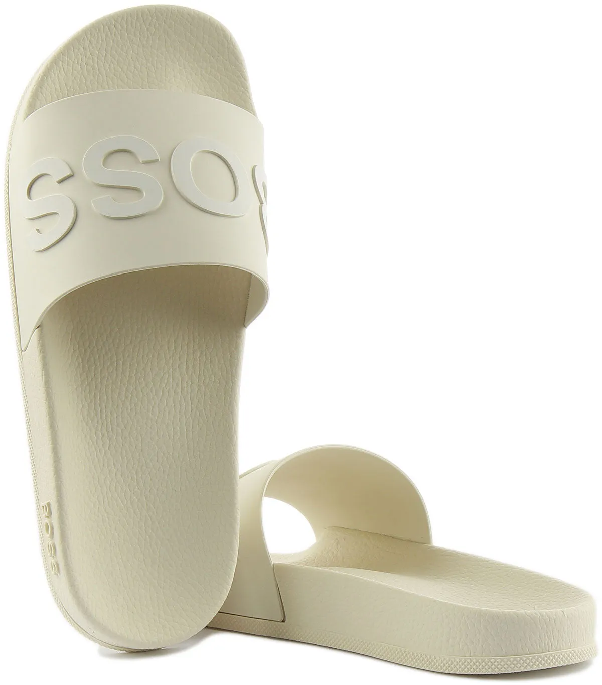 Boss Bay Sliders In Off White For Men