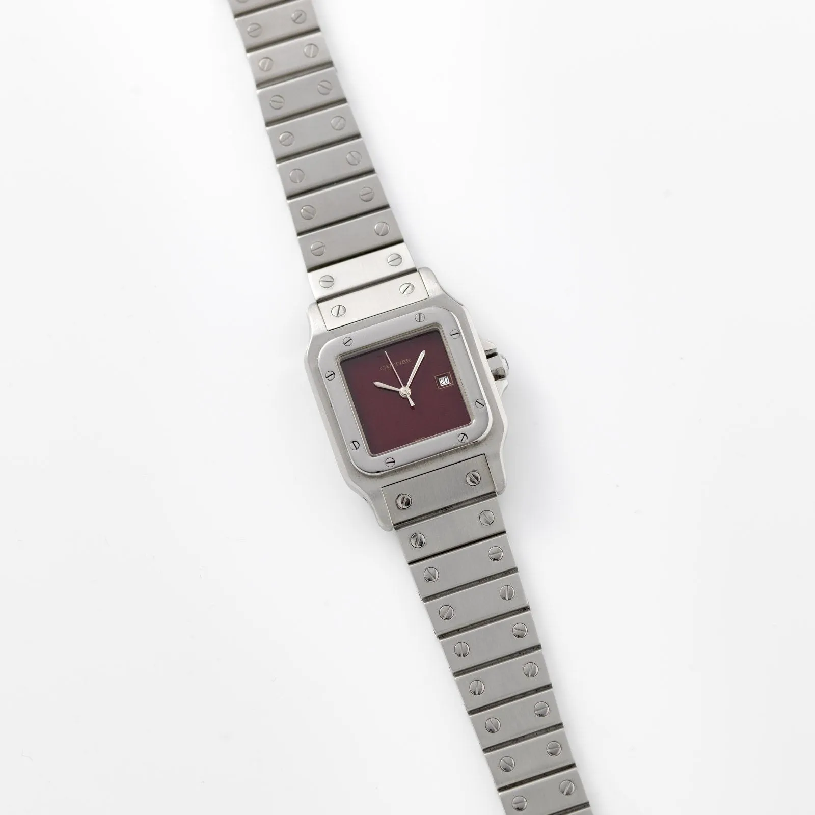 Cartier Santos Galbee Burgundy Lacquer Dial