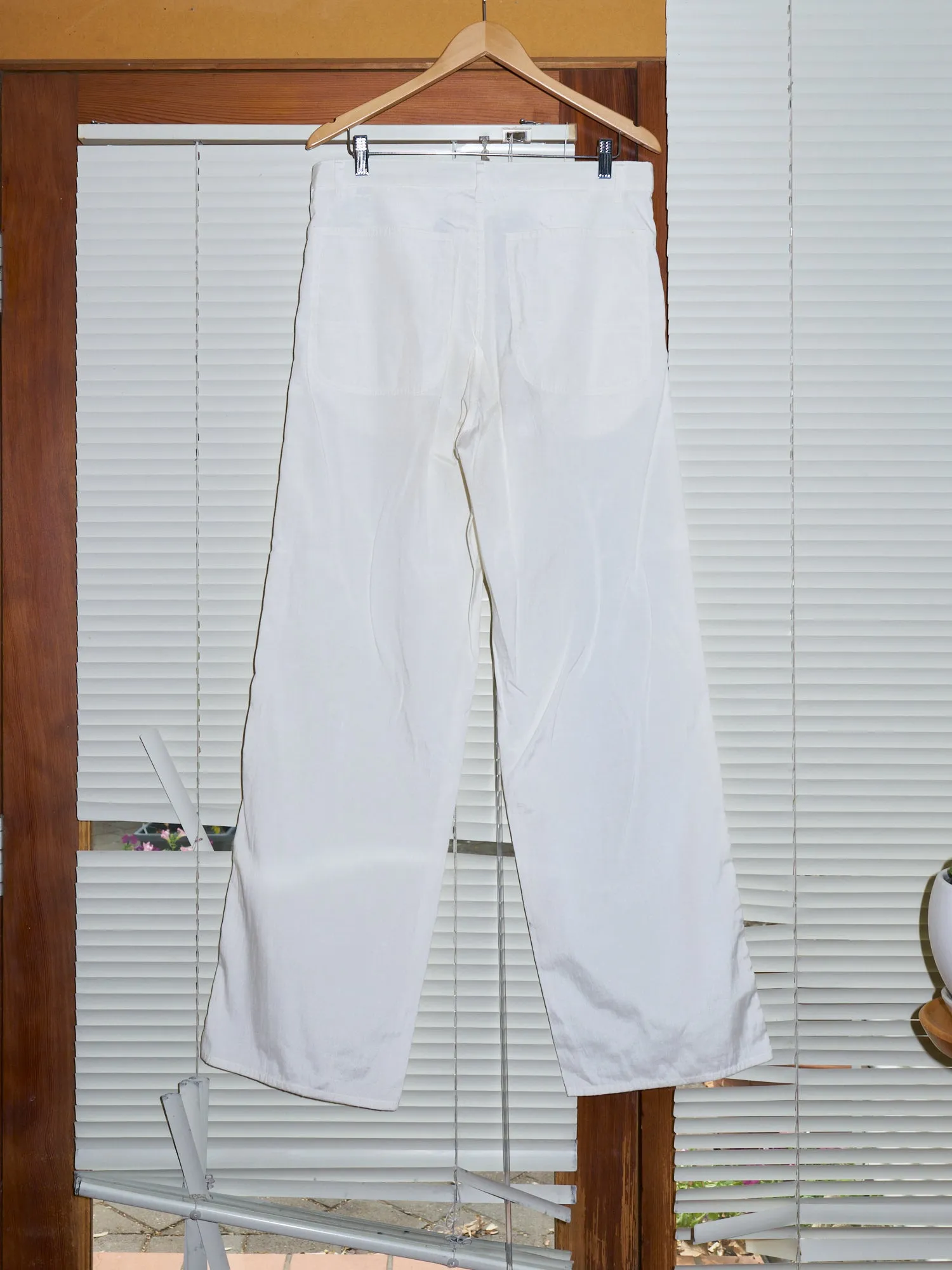 Comme des Garcons Homme Plus 1997 white poly cotton straight leg pants - mens L