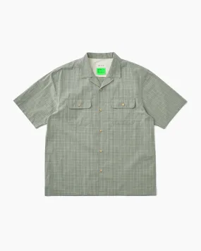 Cross Open Collar S/S Shirt Sage