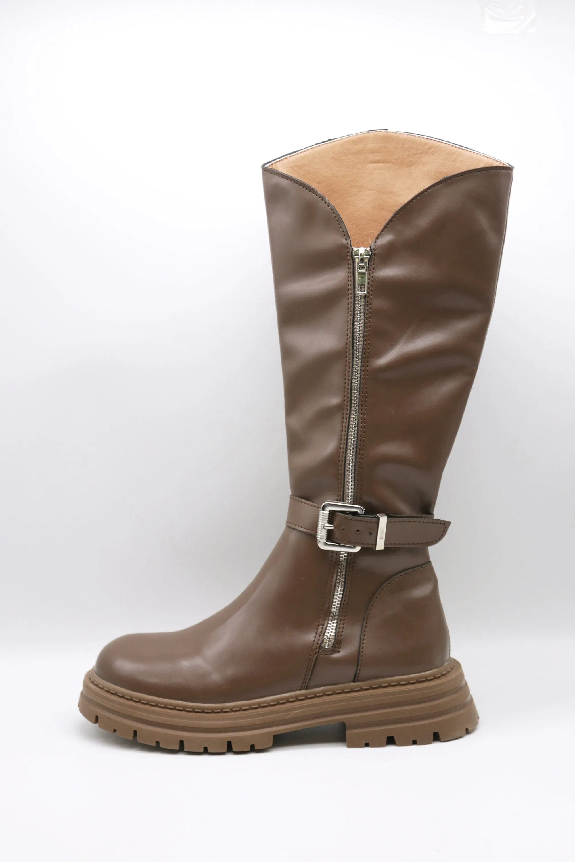 Fabie Belted Calf Boots w/Side Zip