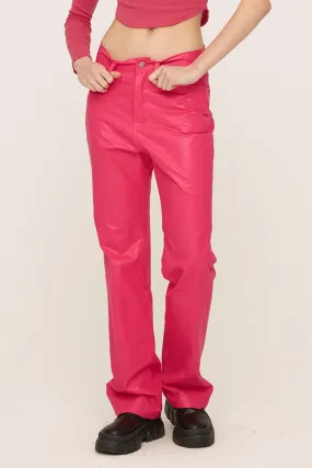 Freyja Coated Leather-like Pants