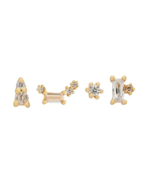 Gatsby Champagne Crystal Earrings Set