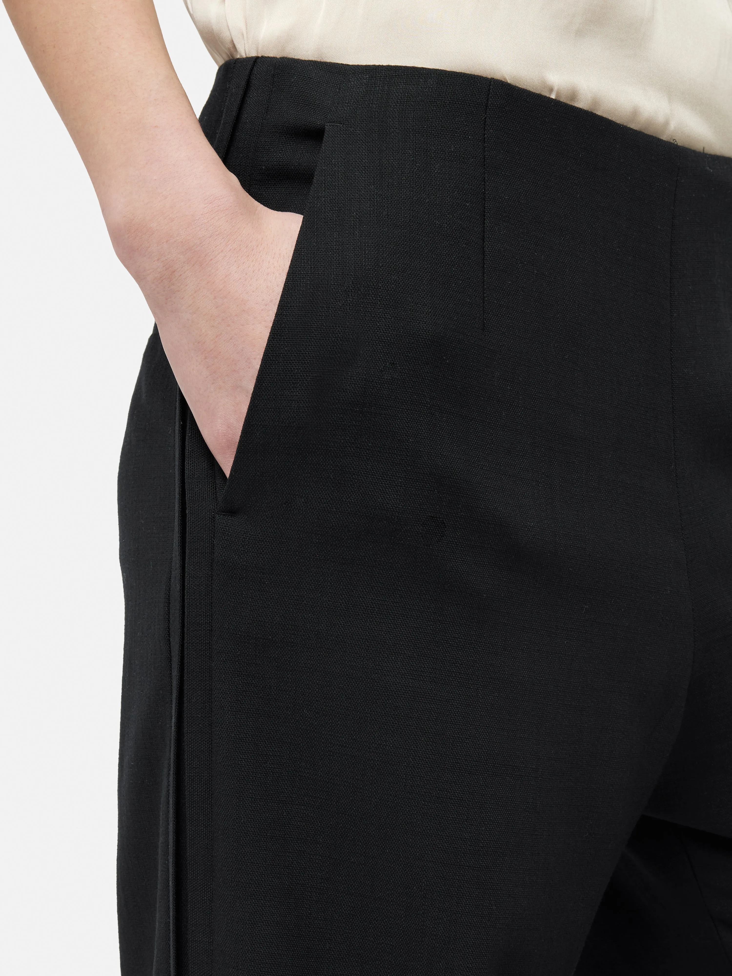 Hopsack Tux Trouser | Black