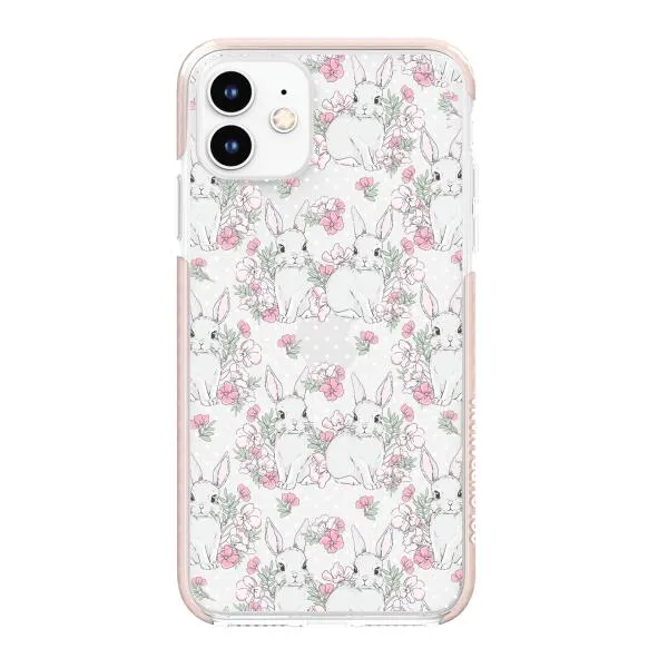 iPhone Case - Cute Rabbits And Flower