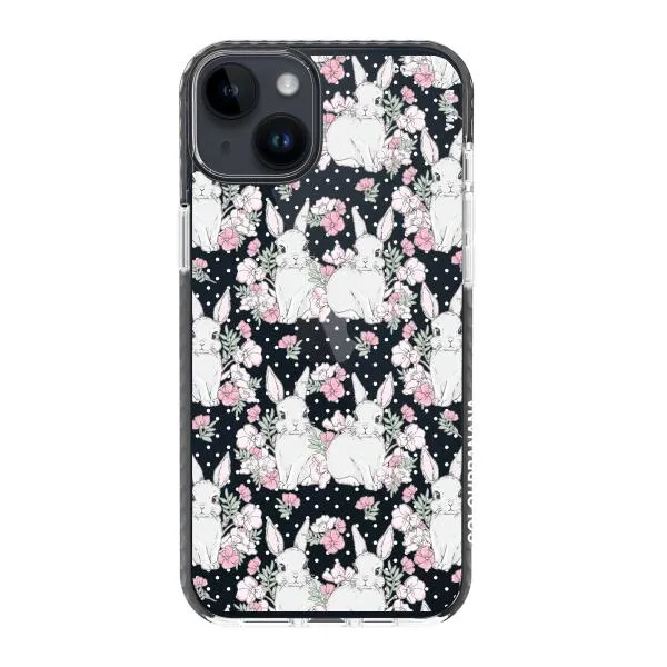 iPhone Case - Cute Rabbits And Flower