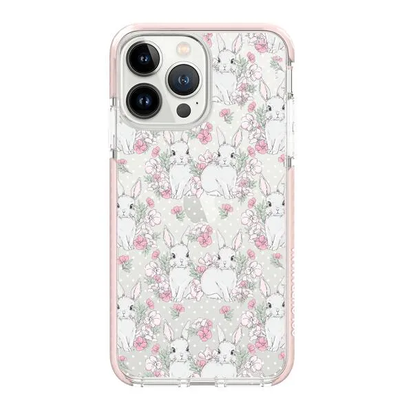 iPhone Case - Cute Rabbits And Flower