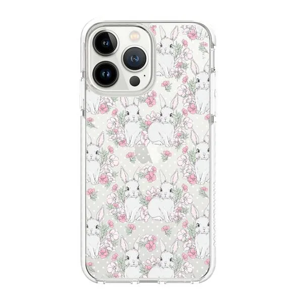 iPhone Case - Cute Rabbits And Flower