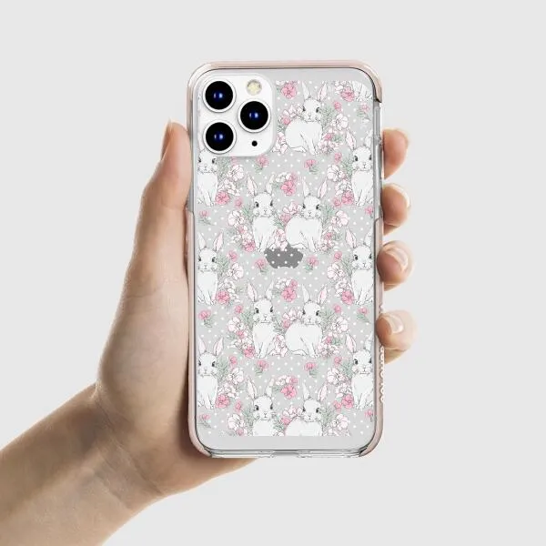 iPhone Case - Cute Rabbits And Flower