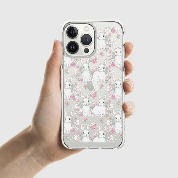 iPhone Case - Cute Rabbits And Flower