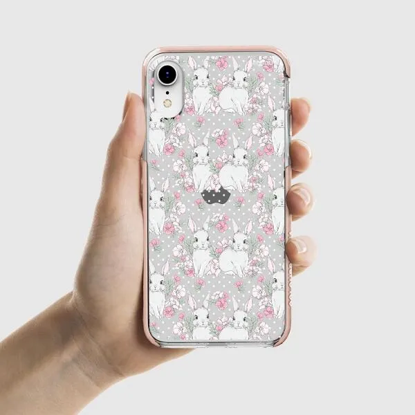 iPhone Case - Cute Rabbits And Flower