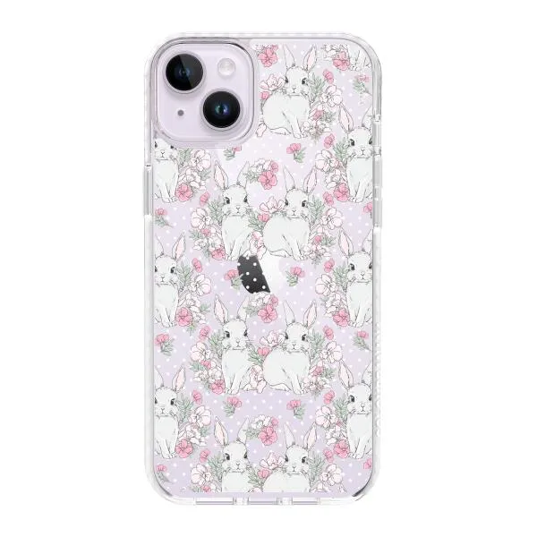 iPhone Case - Cute Rabbits And Flower