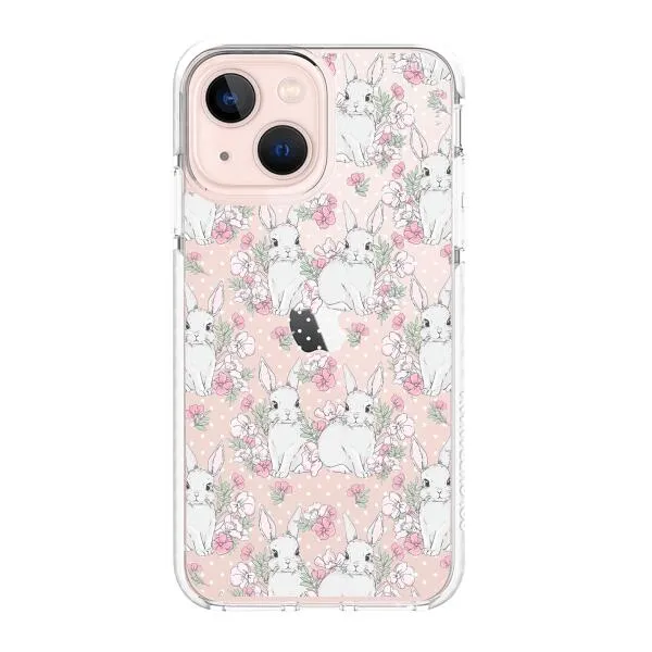 iPhone Case - Cute Rabbits And Flower