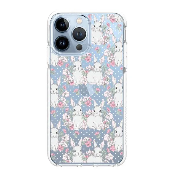 iPhone Case - Cute Rabbits And Flower