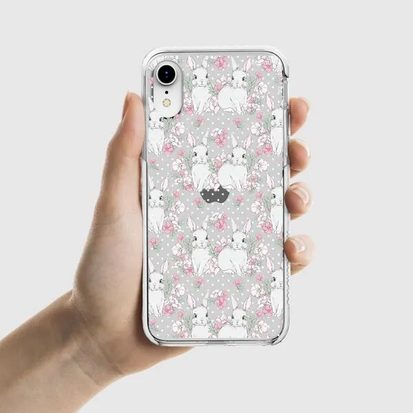 iPhone Case - Cute Rabbits And Flower