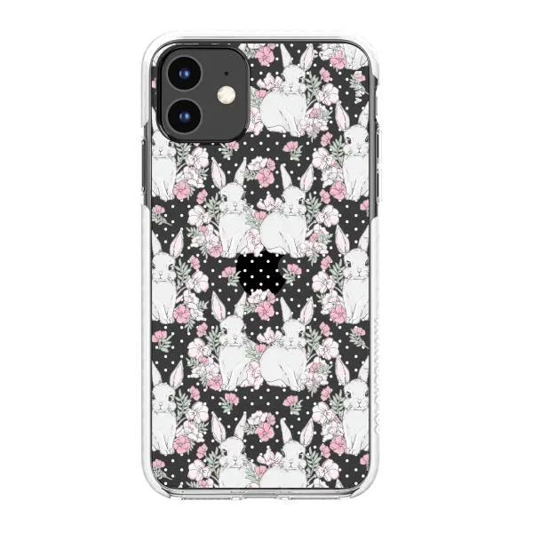 iPhone Case - Cute Rabbits And Flower