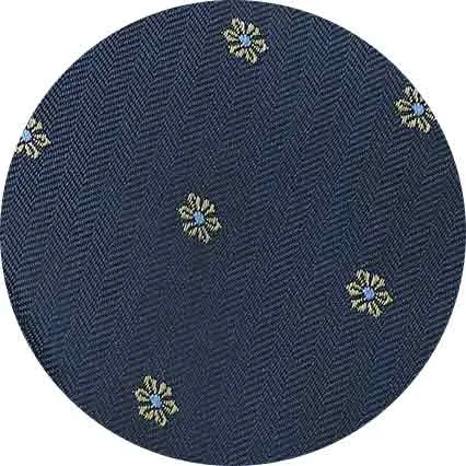 Navy Green Flower Silk Tie