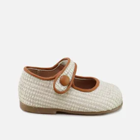 Papanatas Rafia Camel Trim Baby Mary Jane