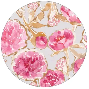 Peonies Round Art Coaster - Set of 4