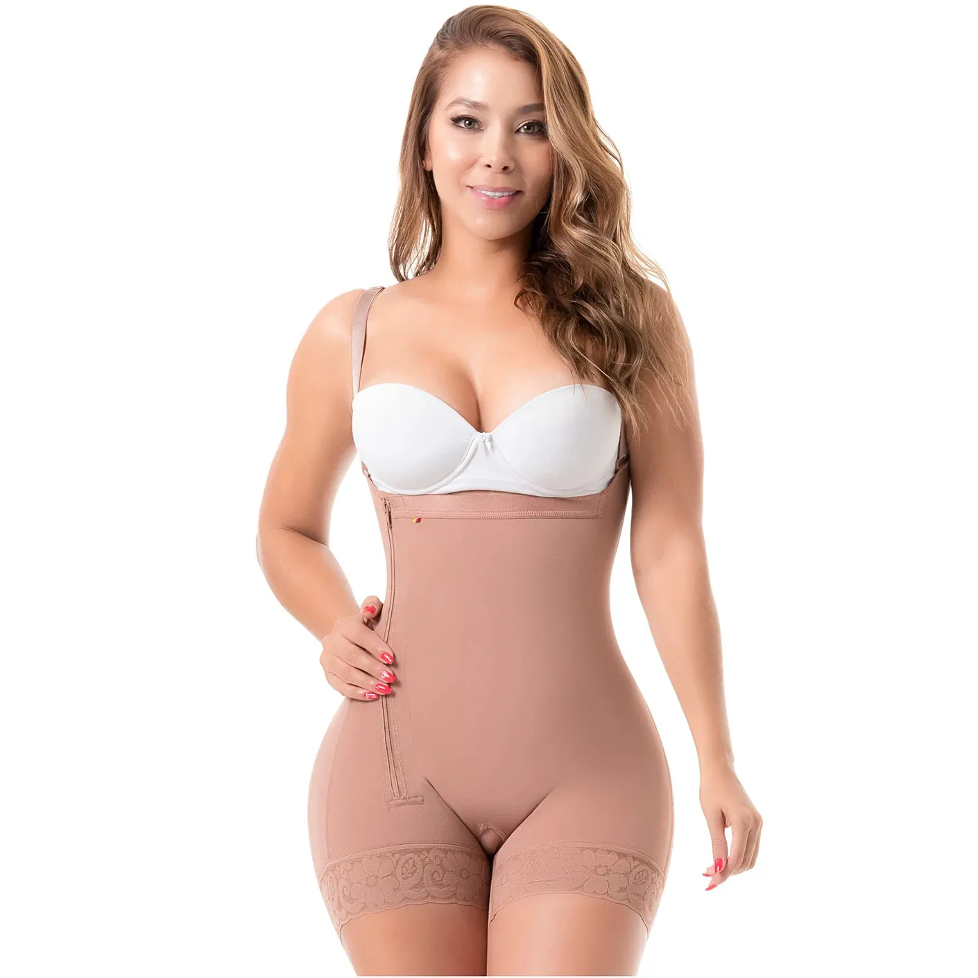 Postpartum C-Section Medium compression Open-bust & Mid-thigh length Fajas Sonryse 046ZL