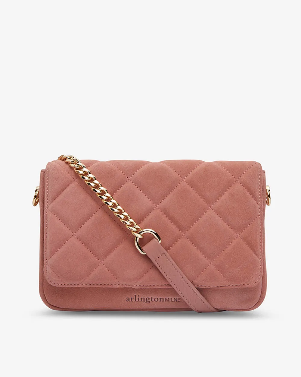 Sarah Crossbody - Dusty Pink Suede