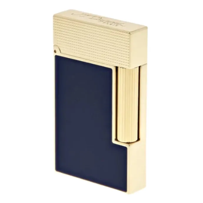 S.T. Dupont Line 2 Gold Blue Lacquer Lighter