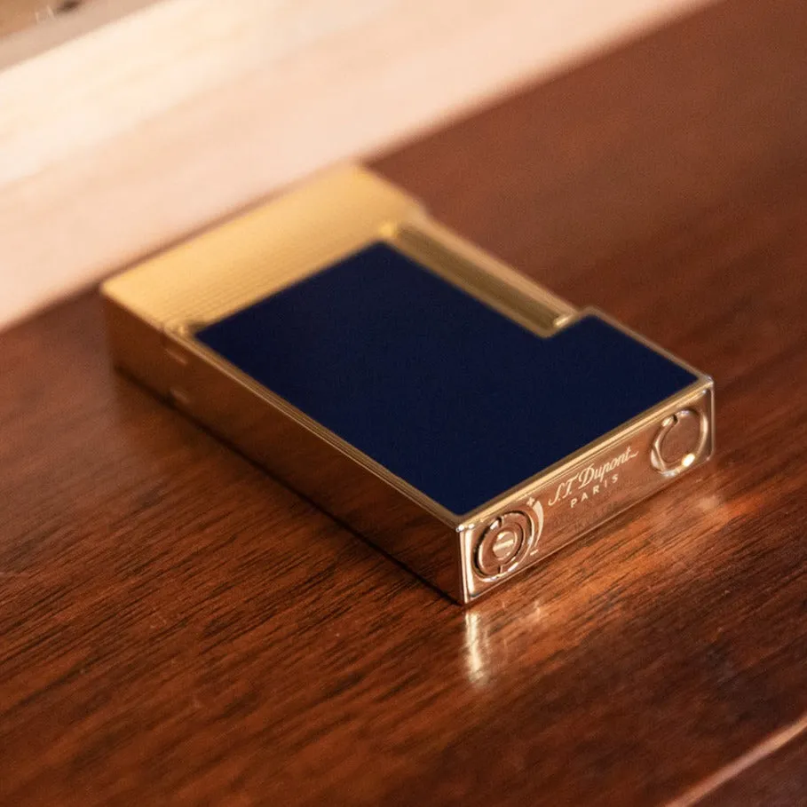 S.T. Dupont Line 2 Gold Blue Lacquer Lighter